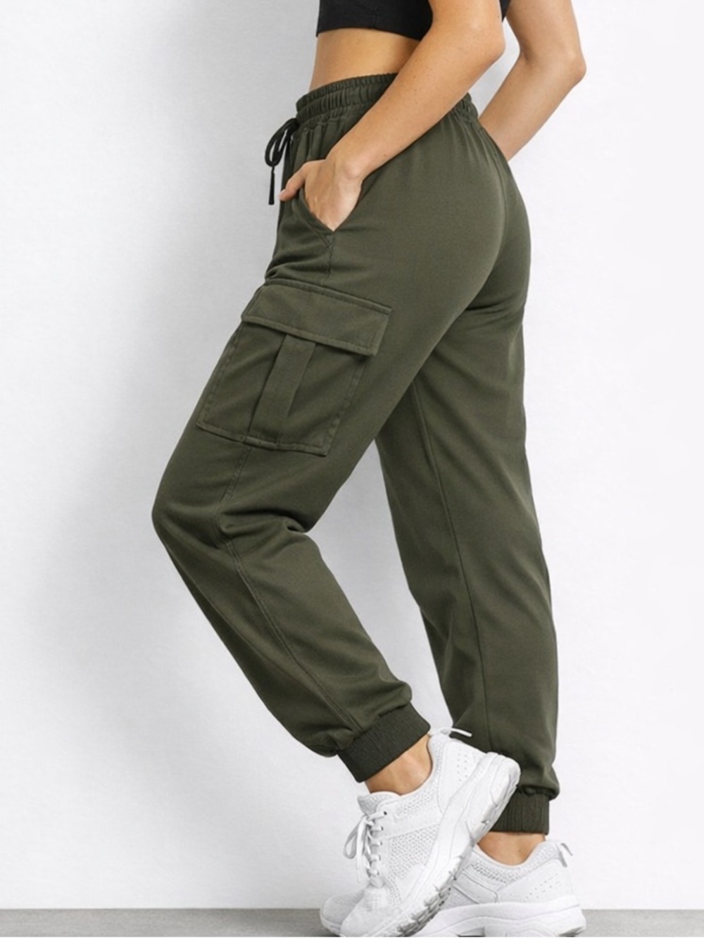 Rachel Zoe Olive Green Cargo Joggers— Size Small - Picture 3 of 9